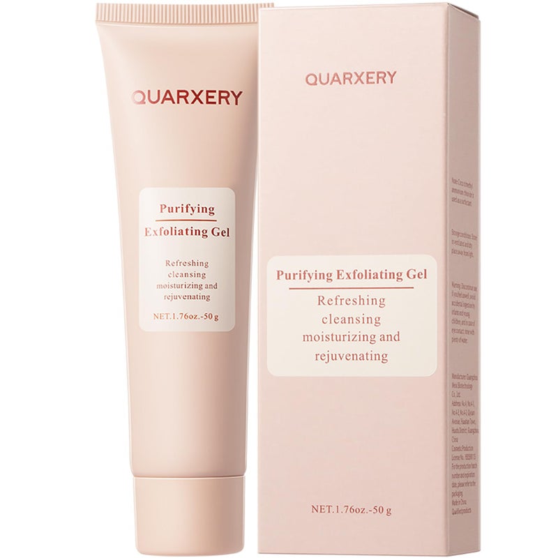 QUARXERY جل تقشير مطهر: جل تقشير للوجه منظف تقشير الوجه - جل غسول كواركسي للوجه لجميع أنواع البشرة - Image 1