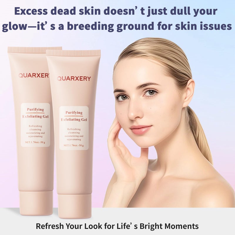QUARXERY جل تقشير مطهر: جل تقشير للوجه منظف تقشير الوجه - جل غسول كواركسي للوجه لجميع أنواع البشرة - Image 3