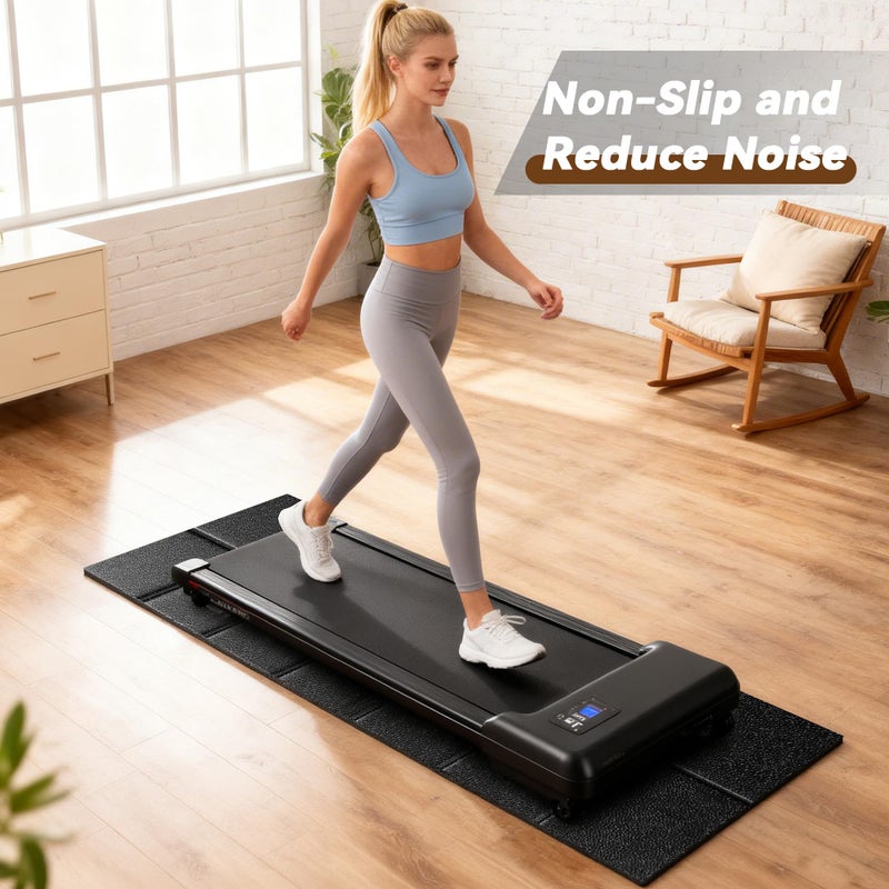 VTORY Walking Pad Mat for Carpet and Hardwood Floors, 1/4" Thick Foldable Treadmill Mat for Floor Protection, Non-Slip High Density for Bike, Elliptical, Home Gym Use - Image 5