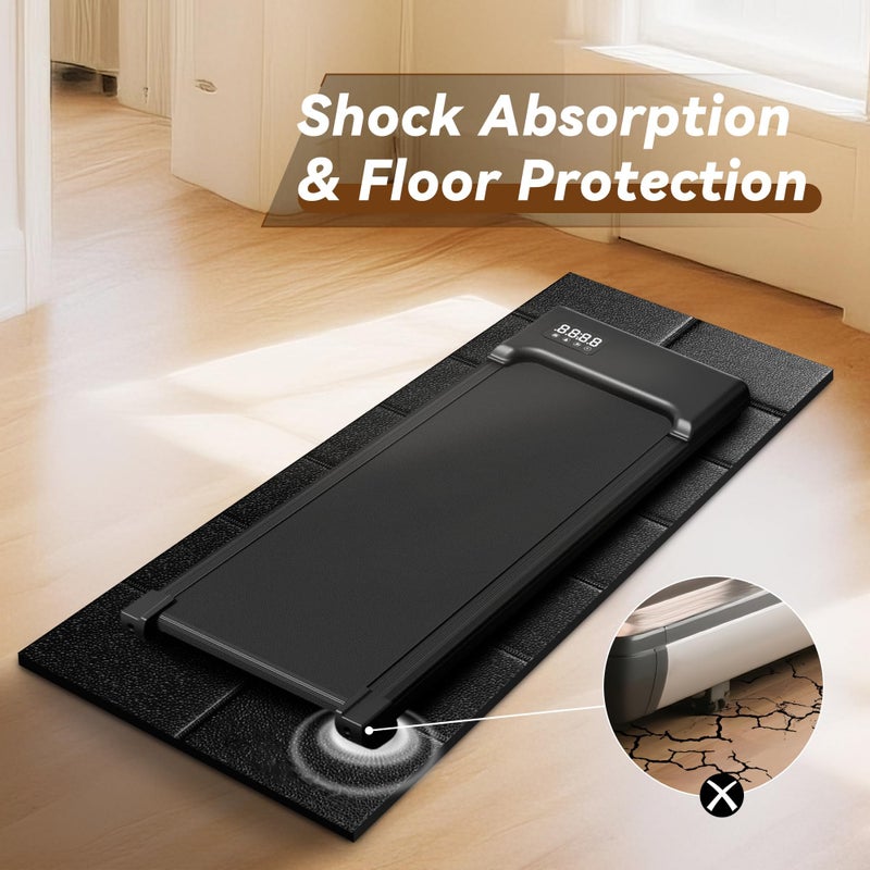 VTORY Walking Pad Mat for Carpet and Hardwood Floors, 1/4" Thick Foldable Treadmill Mat for Floor Protection, Non-Slip High Density for Bike, Elliptical, Home Gym Use - Image 4