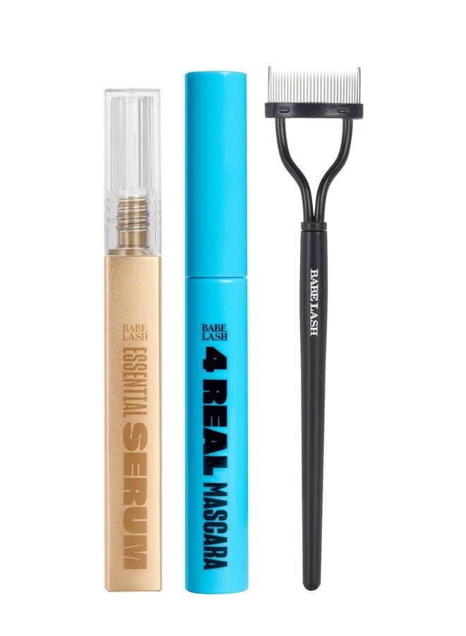 Babe Original Viral Lashes Set for Longer-Looking Eyelashes, Babe Lash Serum, 4 Real Mascara, Pro Lash Separator - Image 1
