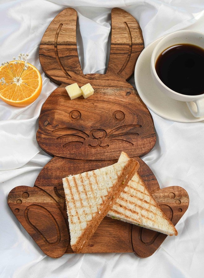 Affinity Decor Bunny Shaped Wooden Serving Board, Wood Cutting Board for Kitchen, Wooden Charcuterie Boards, Sitting Bunny Serving Platter for Cheese and Food, 15.6" x 9.7" - Image 2