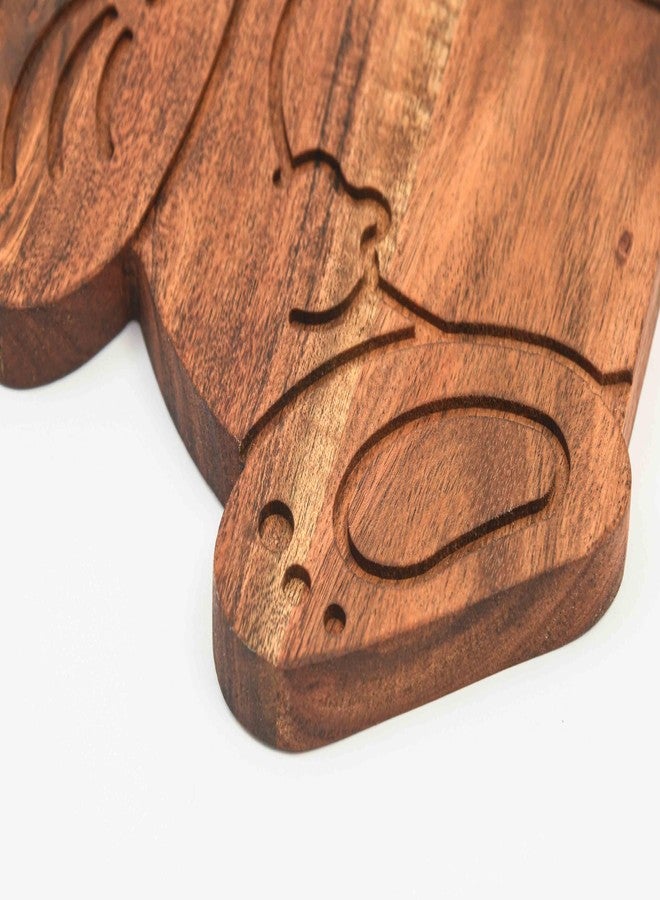Affinity Decor Bunny Shaped Wooden Serving Board, Wood Cutting Board for Kitchen, Wooden Charcuterie Boards, Sitting Bunny Serving Platter for Cheese and Food, 15.6" x 9.7" - Image 4