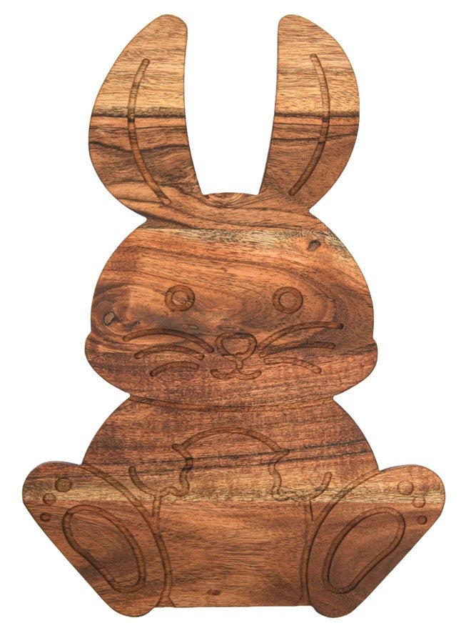 Affinity Decor Bunny Shaped Wooden Serving Board, Wood Cutting Board for Kitchen, Wooden Charcuterie Boards, Sitting Bunny Serving Platter for Cheese and Food, 15.6" x 9.7" - Image 1