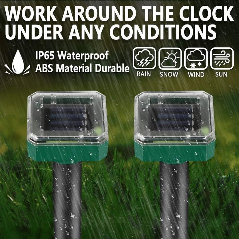 Ariie Mole Repellent Ultrasonic Solar Powered Animal Repellent for Outdoor Lawn Garden for Snakes, Moles, Gophers, Groundhogs, Voles and Other Burrowing Rodents (8 Pack) - Image 4