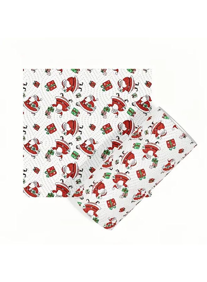 Christmas Kitchen Paper Rolls 3 Ply Heavy Duty Disposable Cloths Wet Dry Washable Christmas Gift Box - Image 1
