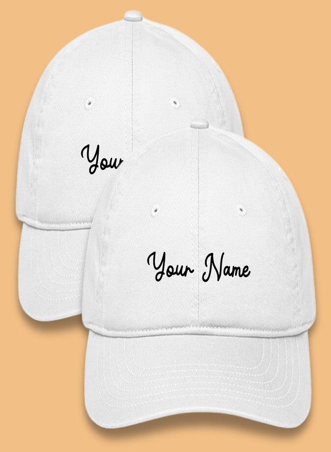Gogirgit Men Cotton Customised Name Cap, Free Size, Pack of 2, Black - Image 5