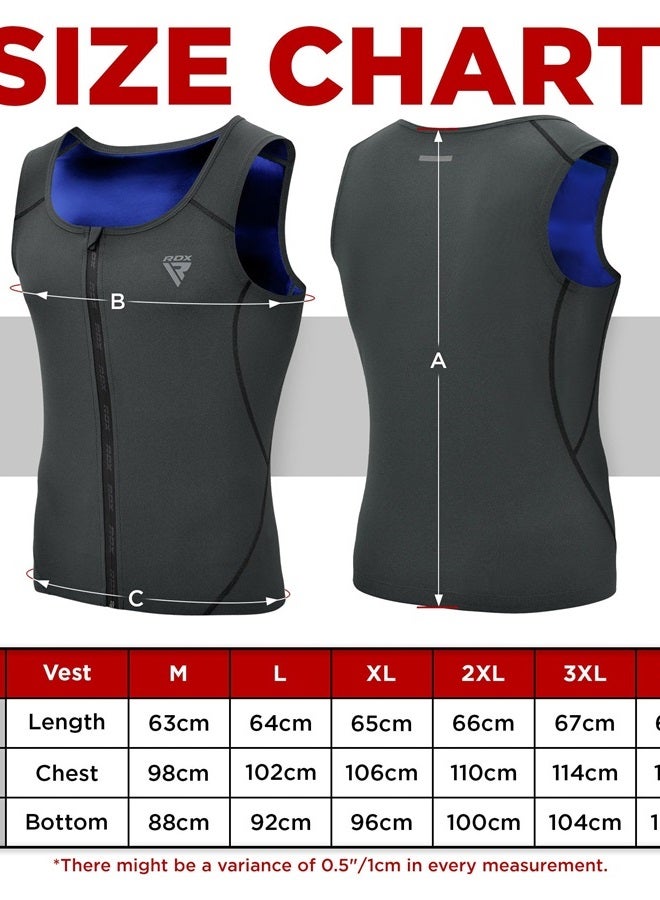 Rdx Men Sauna Vest, Sweat Workout Shirt for Weight loss, Waist Trainer, Corset, Compression Body Shaper Zipper and Seamless - Image 3