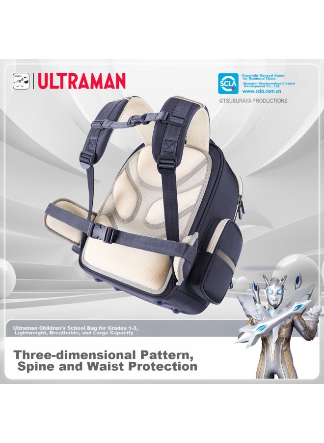 Ultraman Elementary School Backpack For Boys Grades 1-4, Lightweight, Spine-protecting, Antibacterial Children's Backpack For Boys, Navy Blue - Image 4