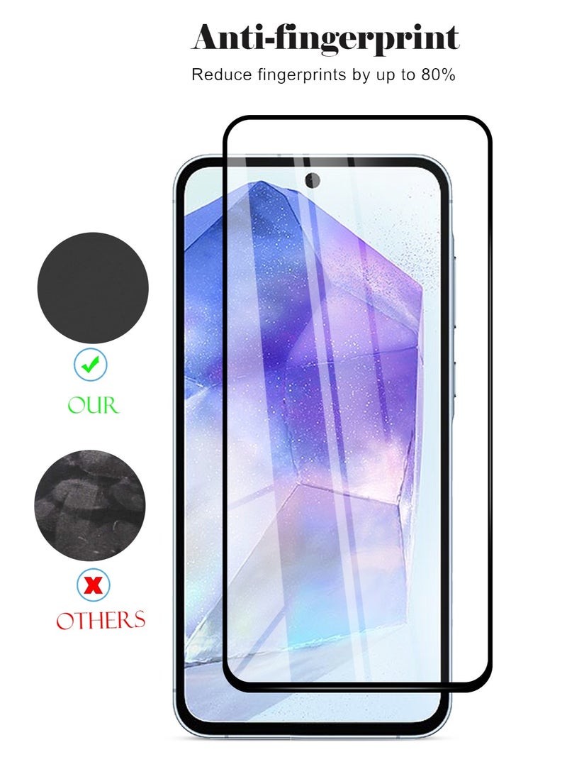 Techie حماية شاشة زجاجية مقساة HD كاملة التغطية من سامسونج جالاكسي A55 بصلابة 10H - مضادة للخدش، مضادة لبصمات الأصابع، وتقنية خالية من الفقاعات - Image 2