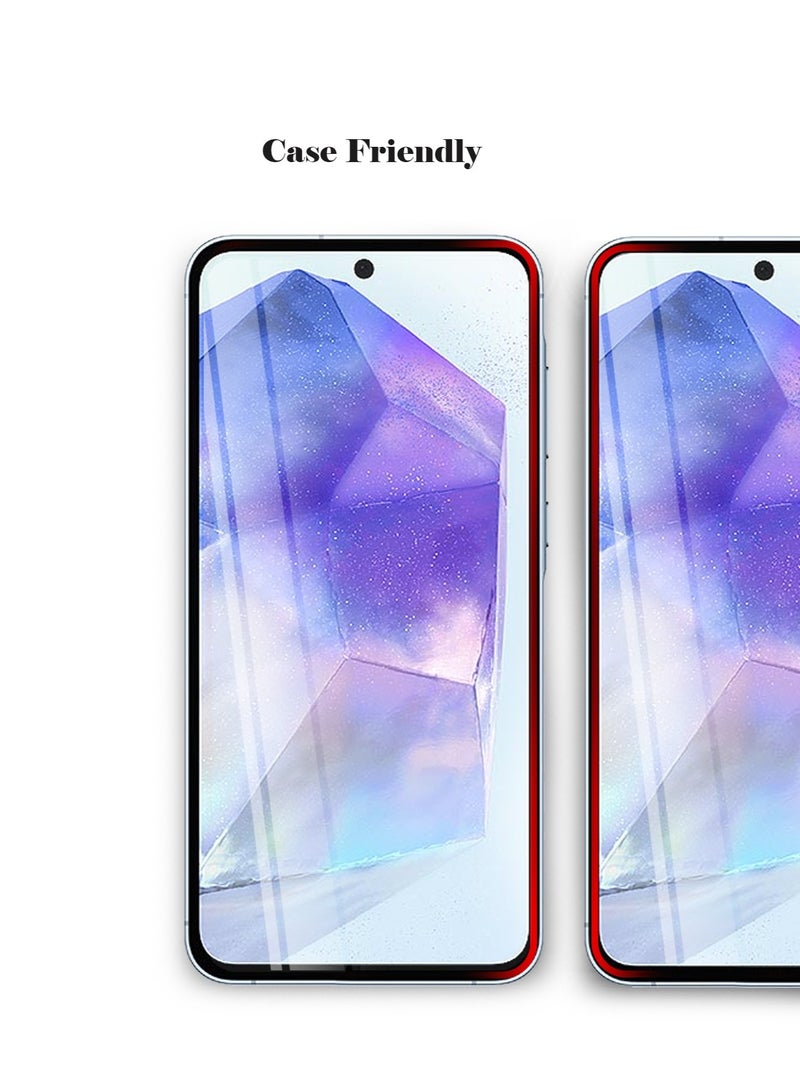 Techie حماية شاشة زجاجية مقساة HD كاملة التغطية من سامسونج جالاكسي A55 بصلابة 10H - مضادة للخدش، مضادة لبصمات الأصابع، وتقنية خالية من الفقاعات - Image 3