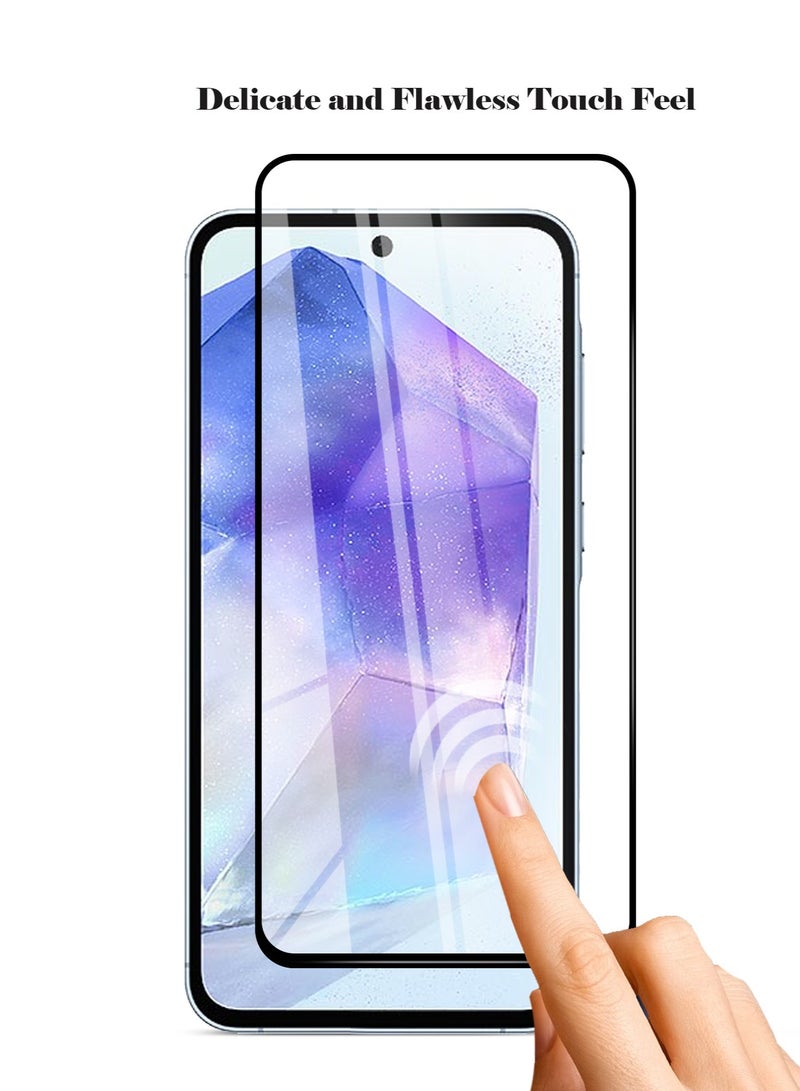 Techie حماية شاشة زجاجية مقساة HD كاملة التغطية من سامسونج جالاكسي A55 بصلابة 10H - مضادة للخدش، مضادة لبصمات الأصابع، وتقنية خالية من الفقاعات - Image 5