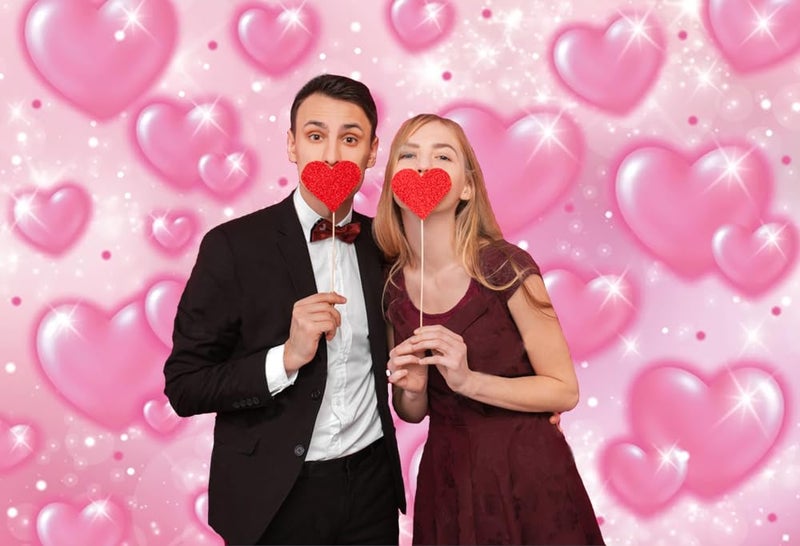Dudaacvt 7x5ft Valentine's Day Backdrop Pink Heart Early 2000s Backdrop Mother's Day Wedding Bridal Shower Party Decor Banner - Image 4