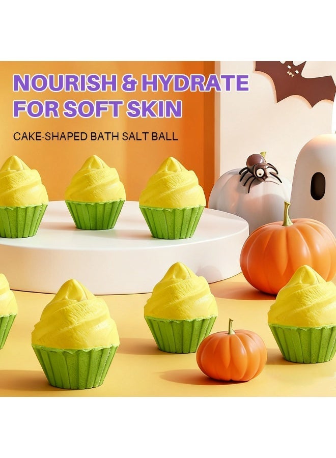 Bath Bombs Cupcake  Set, 6Pcs Yellow Fizzy Bubble  with Lemon u0026 Tea Tree Essential Oil, Moisturizing Cleansing Spa Gift Set - Image 2