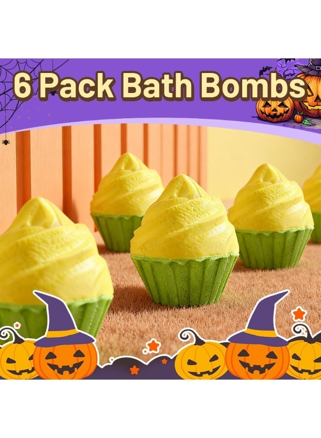 Bath Bombs Cupcake  Set, 6Pcs Yellow Fizzy Bubble  with Lemon u0026 Tea Tree Essential Oil, Moisturizing Cleansing Spa Gift Set - Image 3