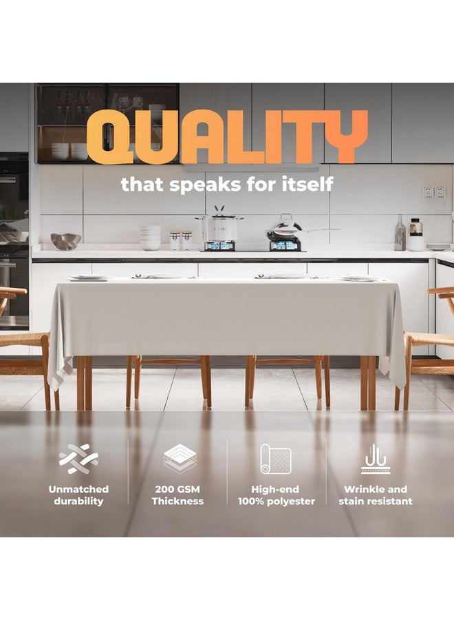 White Classic WEALUXE White Table Cloths for 8 Foot Rectangle Tables, 2-Pack, 60x126 inches, Water, Stain and Wrinkle Resistant, 200 GSM Washable Poly Fabric Tablecloths Rectangular, Elegant and Durable - Image 3