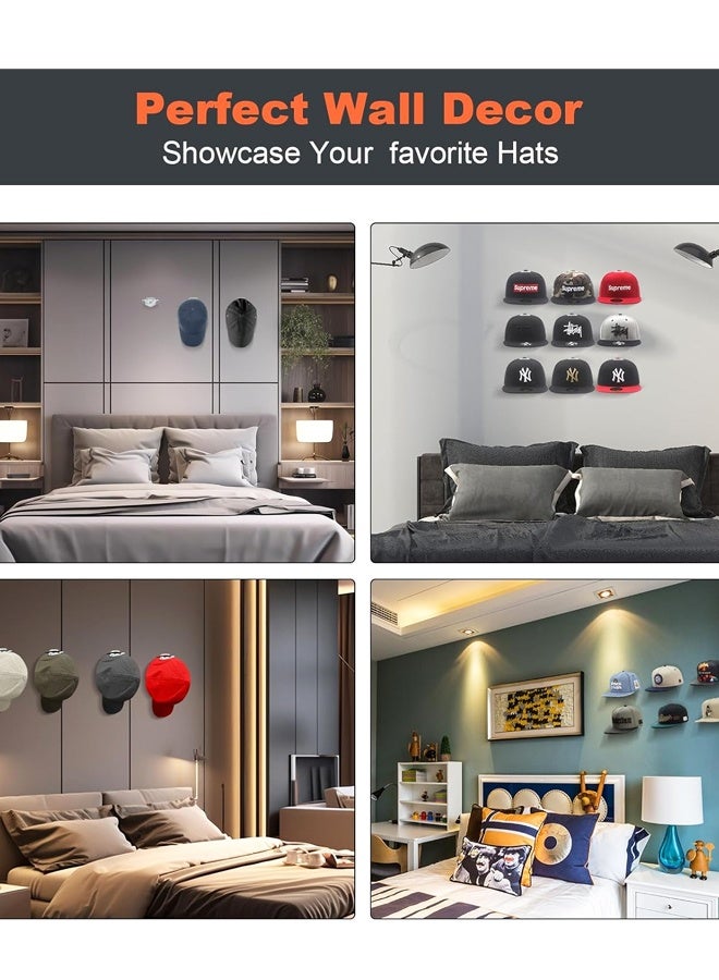 10 Pack Baseball Hat Holder for Wall,Upgraded Adhesive Hat Display Hooks,Hat Organizer Men Boys Bedroom Accessories - Image 5