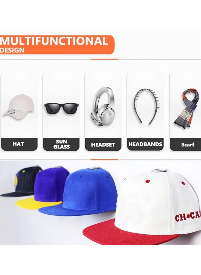 10 Pack Baseball Hat Holder for Wall,Upgraded Adhesive Hat Display Hooks,Hat Organizer Men Boys Bedroom Accessories - Image 3