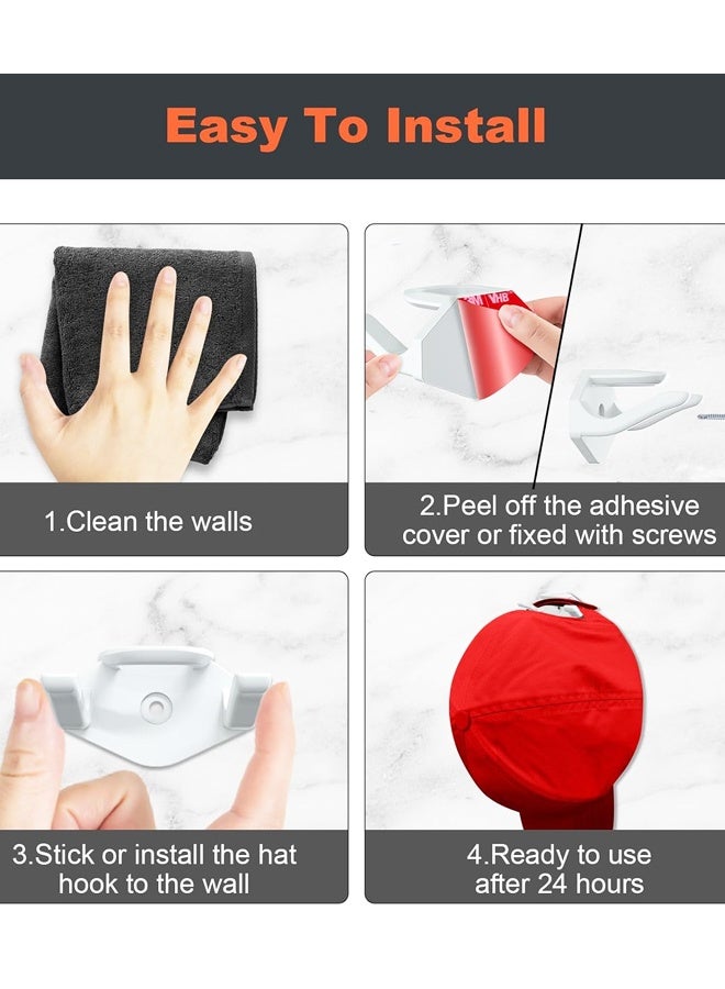 10 Pack Baseball Hat Holder for Wall,Upgraded Adhesive Hat Display Hooks,Hat Organizer Men Boys Bedroom Accessories - Image 4