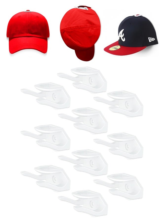 10 Pack Baseball Hat Holder for Wall,Upgraded Adhesive Hat Display Hooks,Hat Organizer Men Boys Bedroom Accessories - Image 1