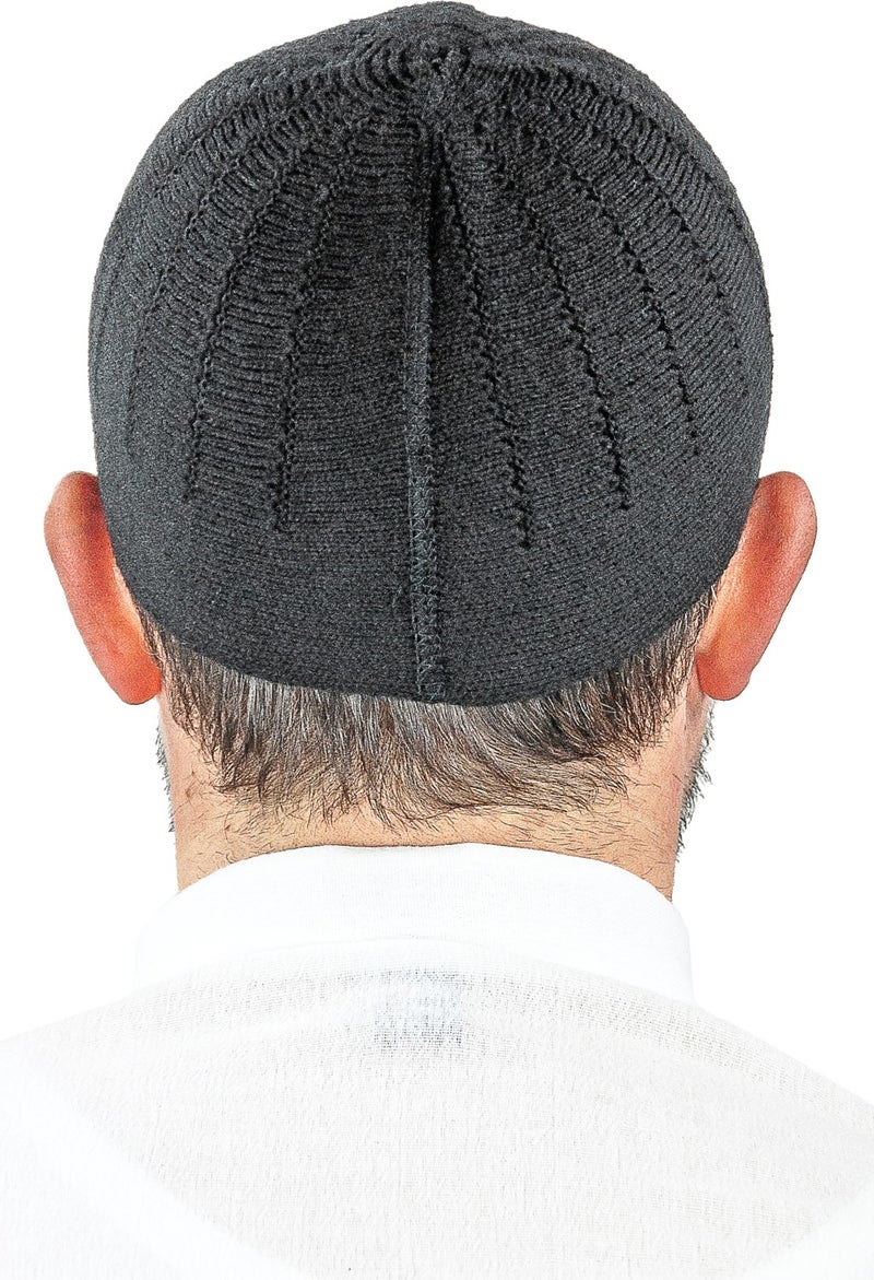 ihvanonline Orlon Knitted Winter Wool Beanie Cap Plain Smoke  - Image 3