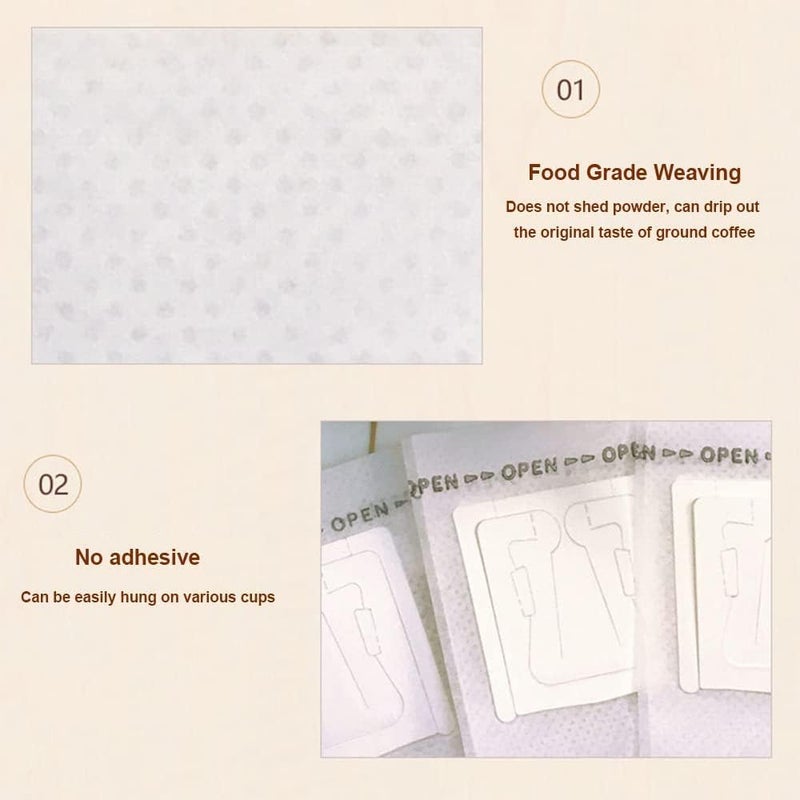 SEMITO 100 Disposable Coffee Filters Drip Coffee Bag with Hanging Ear Coffee Tea Drip Filter Bags Portable Coffee Paper Filter for Most Cups Travel Camping Home Office - Image 3
