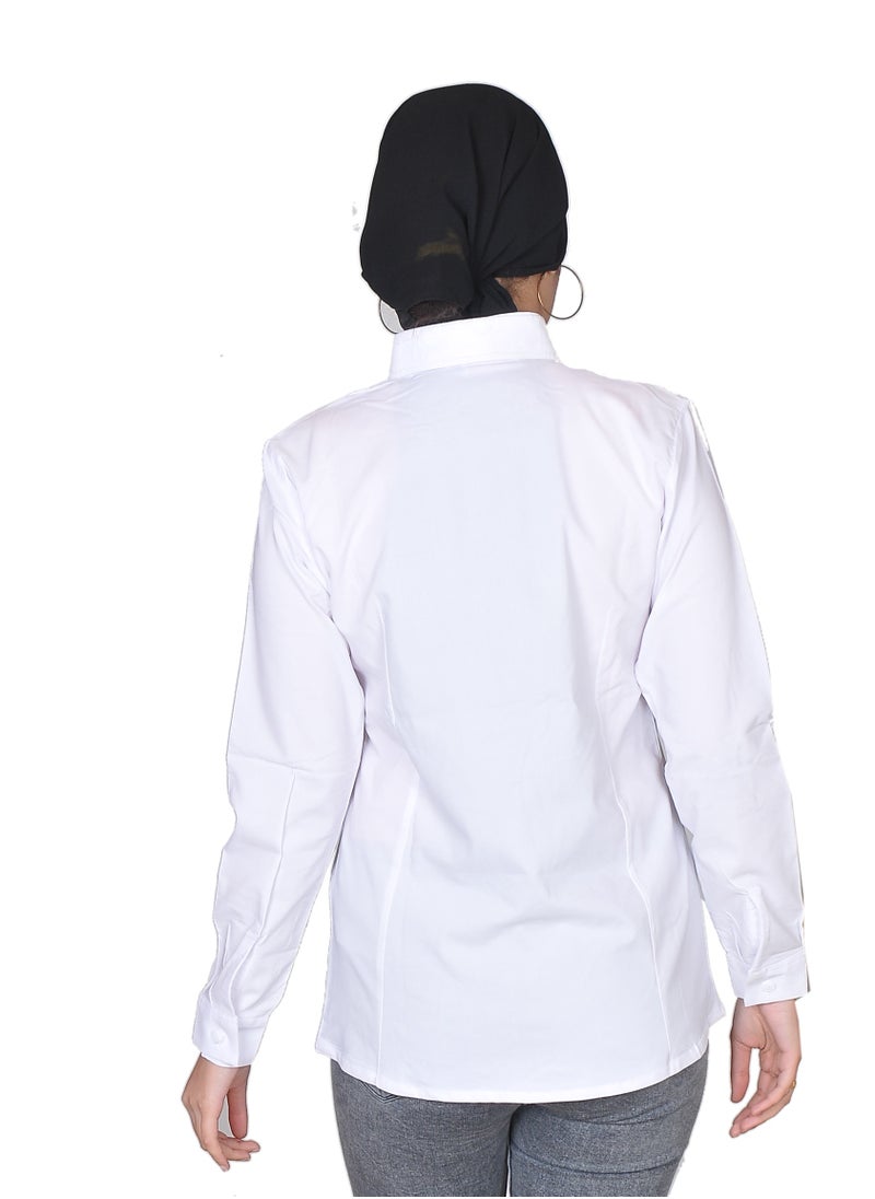 ماركة غير محددة - شميز حريمى بيزك ابيض - خامة قطن - Image 1