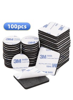 Double Sided Tape Heavy Duty, 100pcs of Strong Pads, Super and Extra Sticky Adhesive Tape Include Square, Round Shape Waterproof for Walls Picture, Home, Office, Car