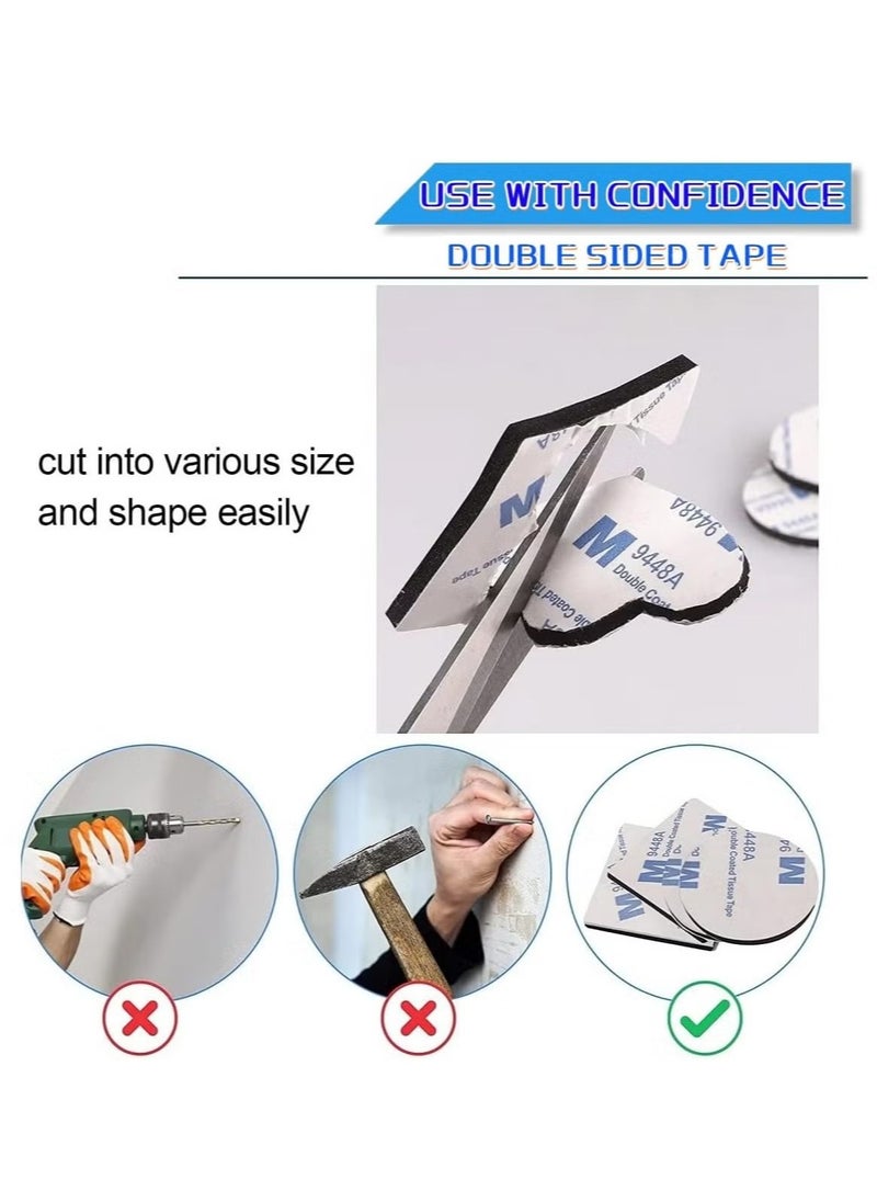 Generic - Double Sided Tape Heavy Duty, 100pcs of Strong Pads, Super and Extra Sticky Adhesive Tape Include Square, Round Shape Waterproof for Walls Picture, Home, Office, Car - Image 1