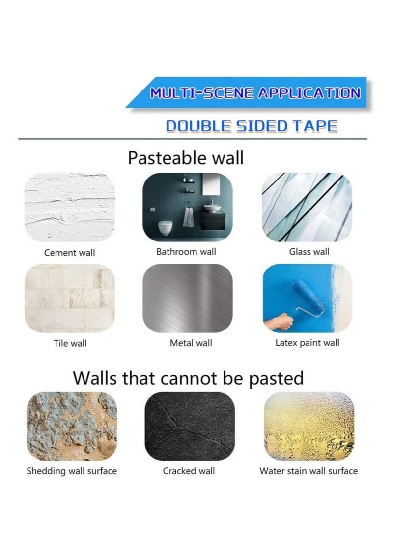 Generic - Double Sided Tape Heavy Duty, 100pcs of Strong Pads, Super and Extra Sticky Adhesive Tape Include Square, Round Shape Waterproof for Walls Picture, Home, Office, Car - Image 1