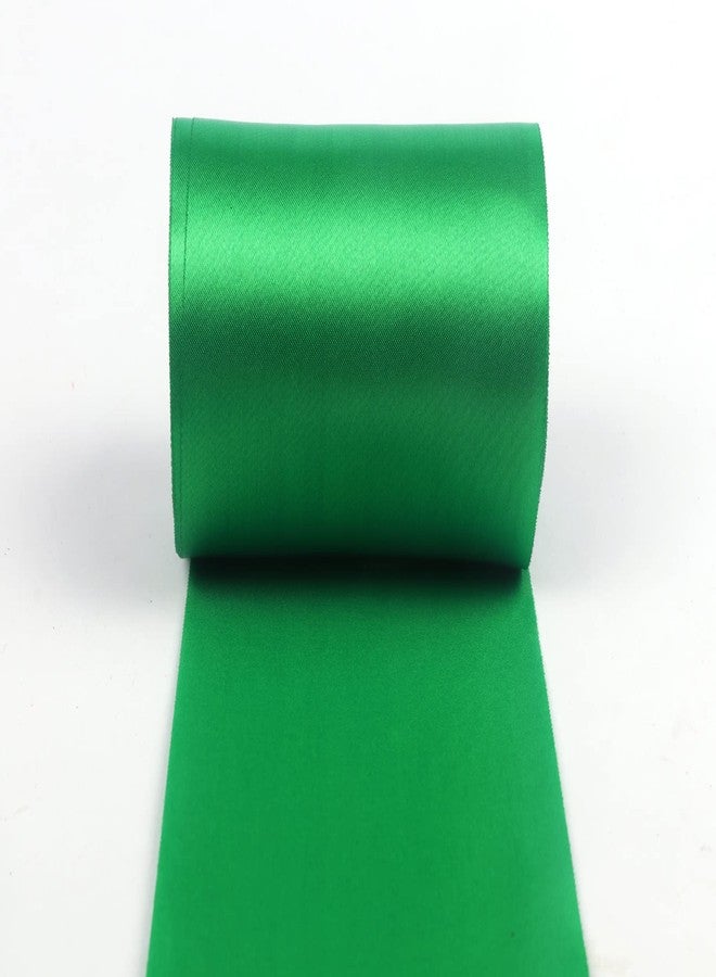 YY كرافت شريط ساتان بعرض 4 بوصات من YYCRAFT، بكرة قماش ساتان لحفلات الافتتاح الكبرى، حفلات الزفاف، أعياد الميلاد، تزيين الهدايا والحرف اليدوية (22 ياردة، أخضر زمردي) - Image 4