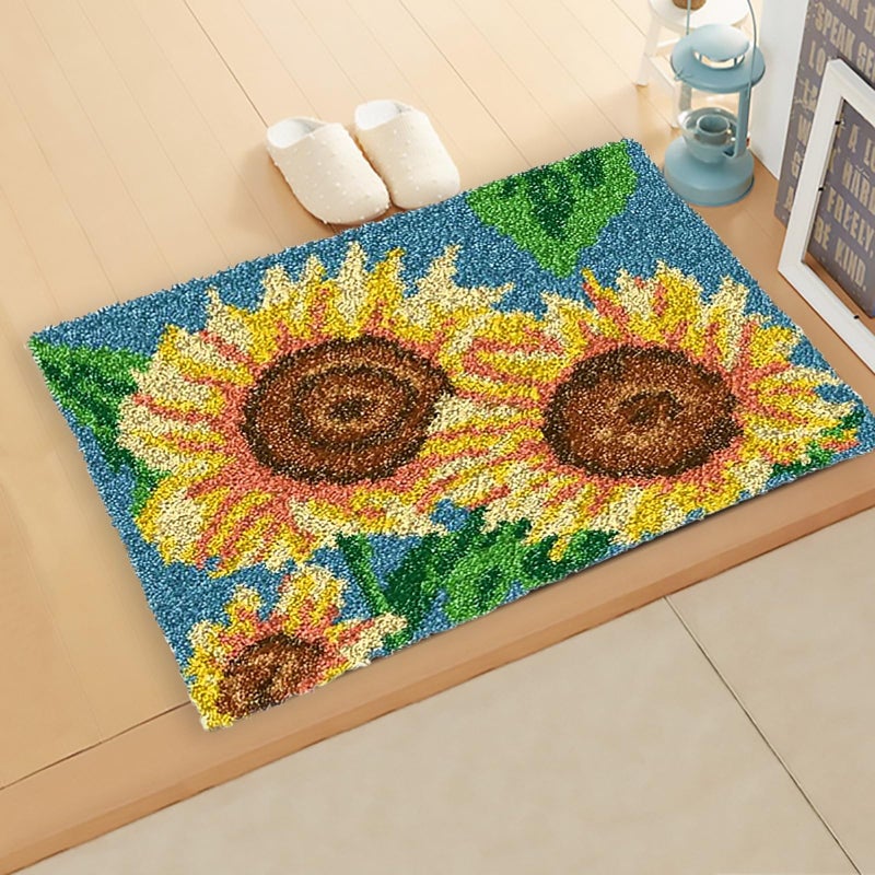ZFFLYH Latch Hook Kits for Adults Kids, DIY Rug Tapestry Crochet Yarn Kits Crafts Mat Cushion Embroidery Arts with Printed Canvas for Home Decor Festival Gift,3 Mushrooms - Image 4
