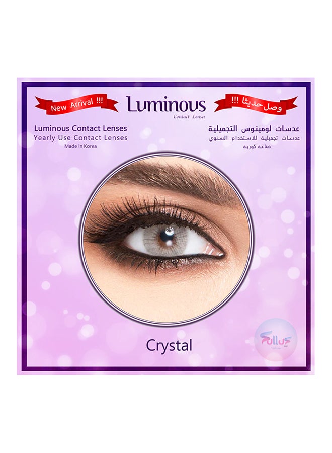 Luminous Unisex Pack Of 2 Crystal (Light Grey) Yearly Disposable Contact Lenses - Image 2
