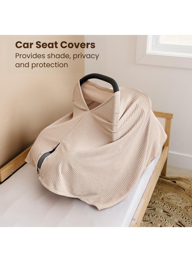 Konssy Konssy Nursing Cover for Breastfeeding, Soft & Breathable Privacy Poncho, Multi-Use Feeding Shawl, Comfortable & Portable Breastfeeding Cover for Women (Beige) - Image 5