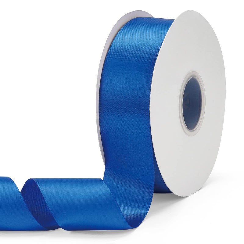 Ewaymado Solid Color Royal Blue Double Faced Satin Ribbon 112 X 50 Yards Fabric Ribbons Perfect for Wedding and Party DecorationGift Wrapping Sewing Crafts