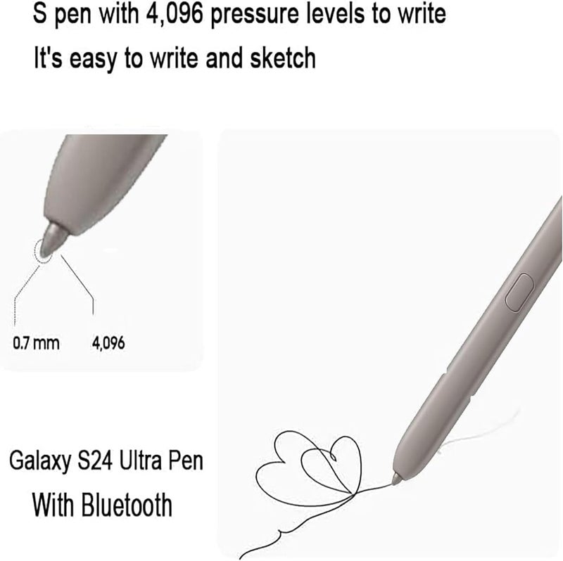 كاوشونغ قلم استبدال Galaxy S24 Ultra Stylus Pen لـ Samsung Galaxy S24 Ultra S Pen، طرف دقيق 0.7 مم للدقة، الإصدار الأمريكي مع جزء إصلاح الإبرة (رمادي فاتح، CX_S24Ultra_Pen_DKZ_LightGray) - Image 5