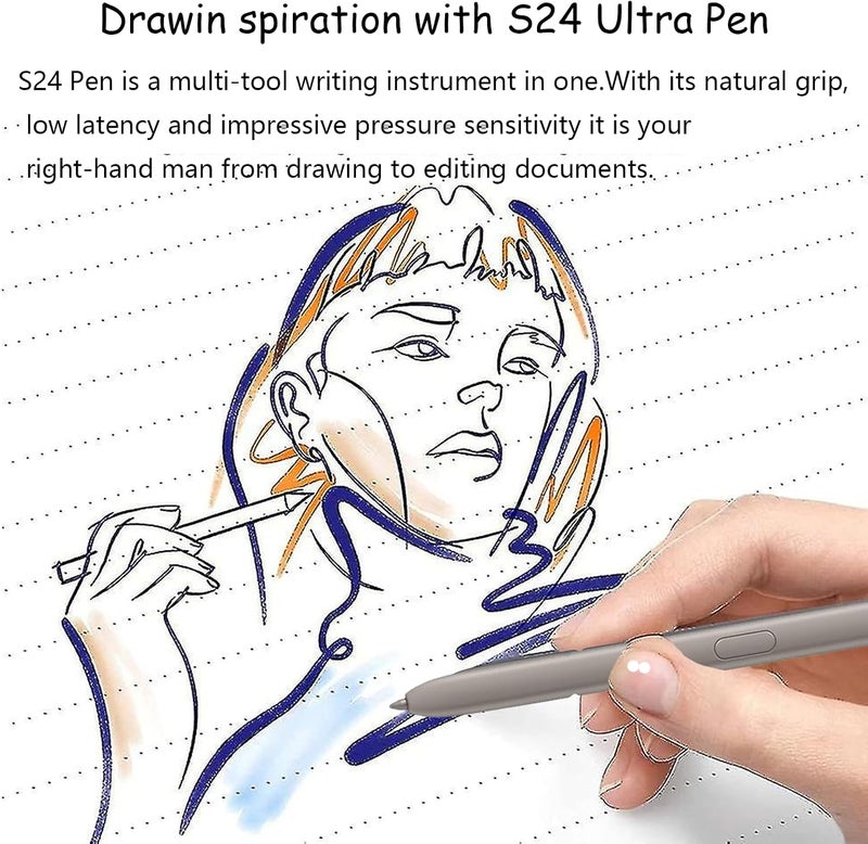 كاوشونغ قلم استبدال Galaxy S24 Ultra Stylus Pen لـ Samsung Galaxy S24 Ultra S Pen، طرف دقيق 0.7 مم للدقة، الإصدار الأمريكي مع جزء إصلاح الإبرة (رمادي فاتح، CX_S24Ultra_Pen_DKZ_LightGray) - Image 3