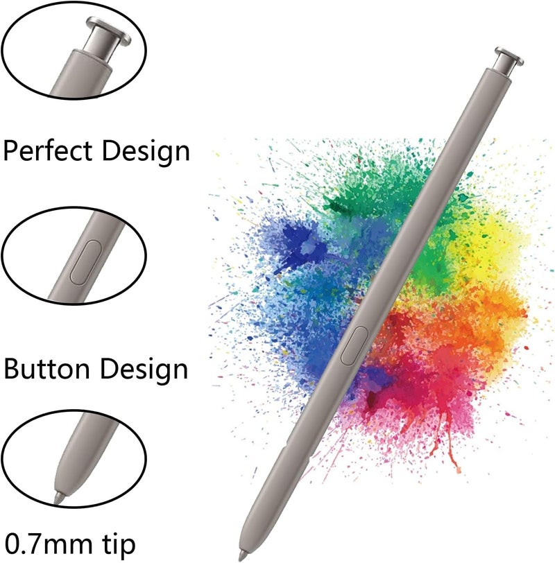 كاوشونغ قلم استبدال Galaxy S24 Ultra Stylus Pen لـ Samsung Galaxy S24 Ultra S Pen، طرف دقيق 0.7 مم للدقة، الإصدار الأمريكي مع جزء إصلاح الإبرة (رمادي فاتح، CX_S24Ultra_Pen_DKZ_LightGray) - Image 2