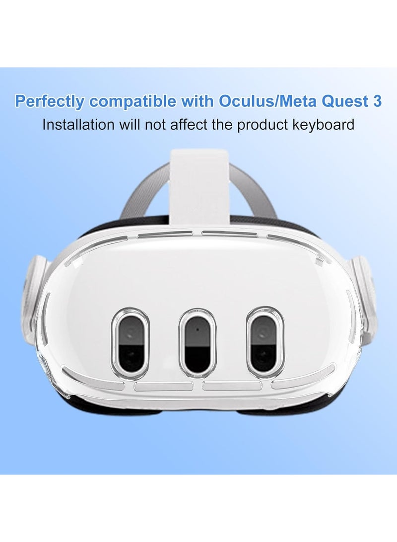 O Ozone VR Accessories for Meta Quest 3, Transparent Anti-Scratch Protective Cover Shell with Tempered Glass Lens Protector & Silicone Joystick Caps - Image 5