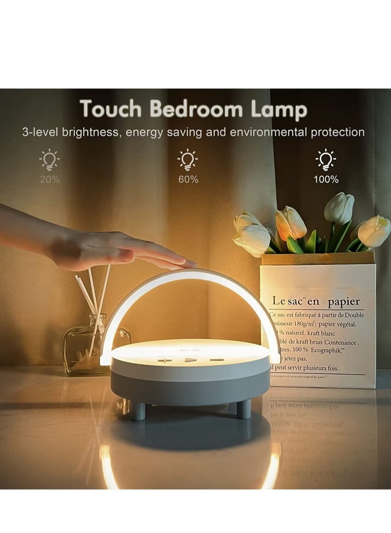 Raxoom LED Night Light Table Lamps, Music Lamp Wireless Charger Portable Bluetooth Speaker Touch Lamp, Portable Bluetooth Speaker, Wireless Charging Nightstand Lamp ,Birthday Gifts for Women, Men, Dad, Mom - Image 4