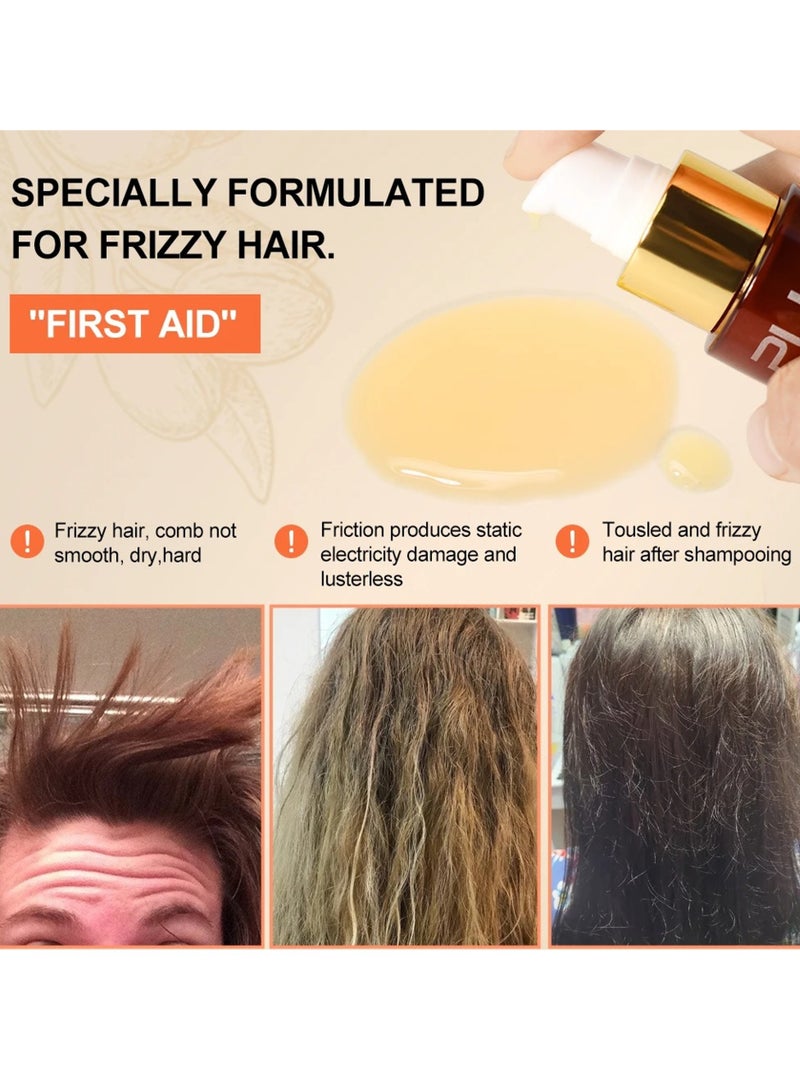 PURC 50ml Magic Instant Smooth Hair Serum 0s Instantly Soft and Smooth Leave in Hair Care Oil Frizz Hair Fighter with Natural Hair Care Oil for Split Ends Frizzy Hair Dry Scalp All Hair Type - Image 4