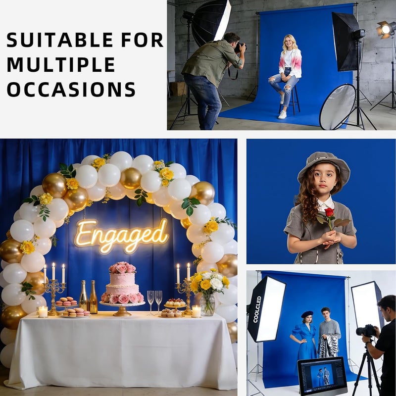 CIPAZEE Royal Blue Backdrop,5x10FT Royal Blue Photo Backdrop for Photography Background Backdrops Curtain for Portraits Studio Photoshoot Halloween Party Screen Video Recording - Image 5