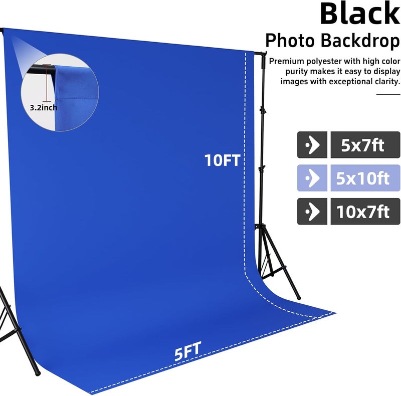 CIPAZEE Royal Blue Backdrop,5x10FT Royal Blue Photo Backdrop for Photography Background Backdrops Curtain for Portraits Studio Photoshoot Halloween Party Screen Video Recording - Image 4