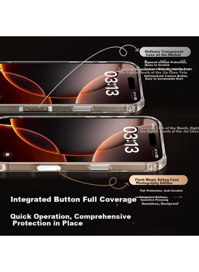 Smartdevil Iphone 16Pro Case With Built-In Camera Button, Iphone 16Pro Airbag Anti-Drop Protective Case Full Cover Transparent Anti-Yellow Soft Shell - Image 4