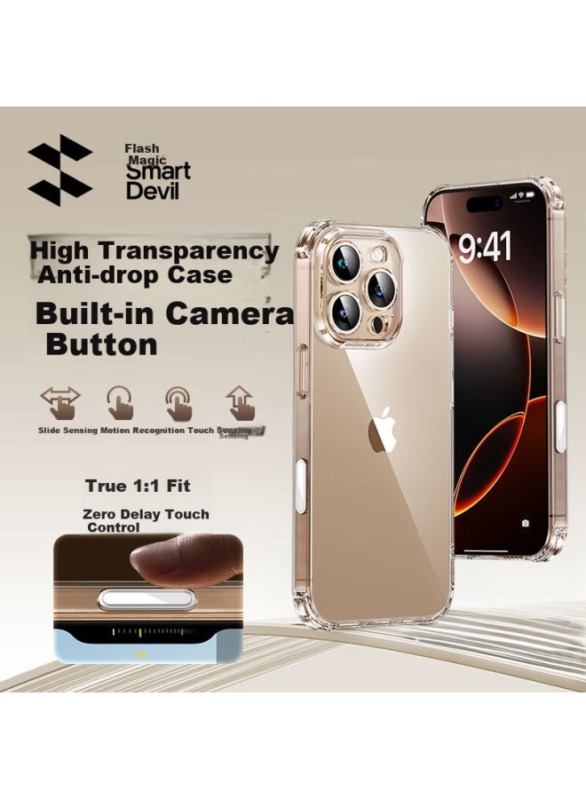 Smartdevil Iphone 16Pro Case With Built-In Camera Button, Iphone 16Pro Airbag Anti-Drop Protective Case Full Cover Transparent Anti-Yellow Soft Shell - Image 1