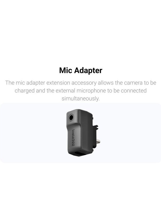 Insta360 insta360 X3 Mic Adapter, External Microphone Adapter Camera,Type-C and 3.5mm Audio Ports Support Charging While Recording Black  - Image 4