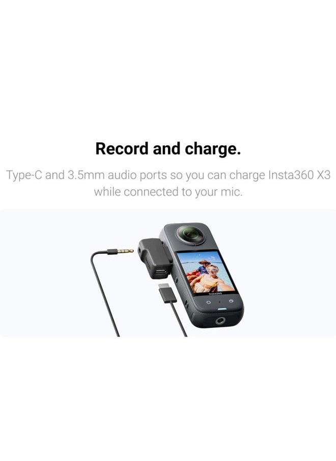 Insta360 insta360 X3 Mic Adapter, External Microphone Adapter Camera,Type-C and 3.5mm Audio Ports Support Charging While Recording Black  - Image 5