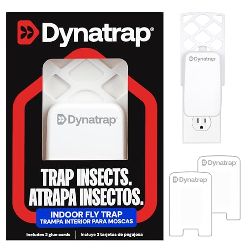 Dynatrap DT3007W Indoor Plug-in Flying Insect Trap for Flies, Fruit Flies, Moths, Gnats, and Other Flying Insects - 1 White Device + 2 Glue Cards - Image 1