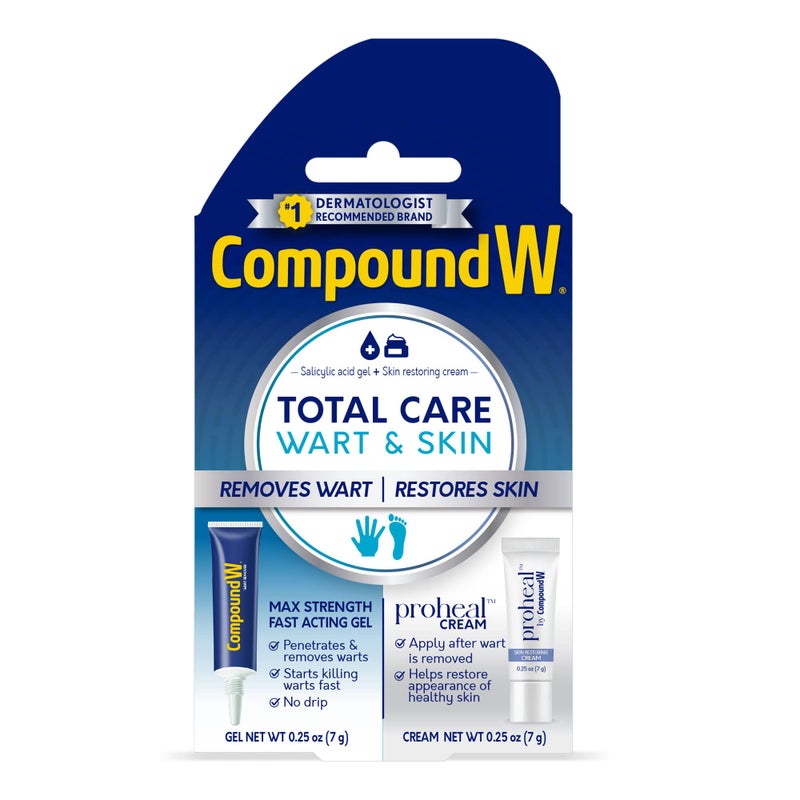 Compound W Total Care Wart Remover with Proheal Cream for Skin 025 oz and Maximum Strength Fast Acting Salicylic Acid Gel 025 oz
