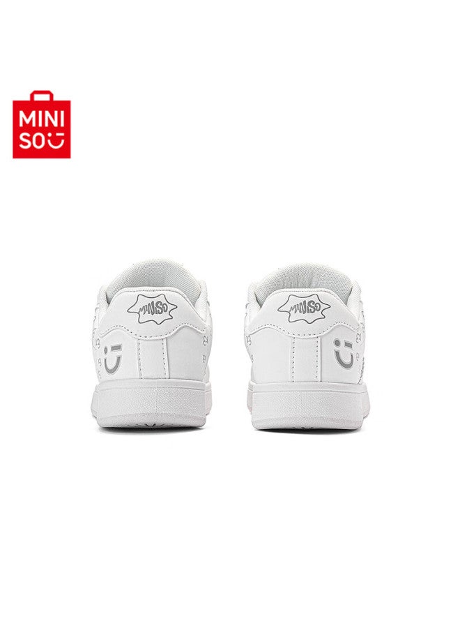 Mingchuang Youpin Miniso Trendy White Sneakers, Breathable, Versatile, Classic Shell Toe Skateboard Shoes, Casual Couple Shoes, White, Size 38 - Image 4